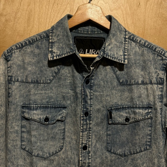 Lira Acid Wash Long Sleeve Button Down - Picture 3 of 8